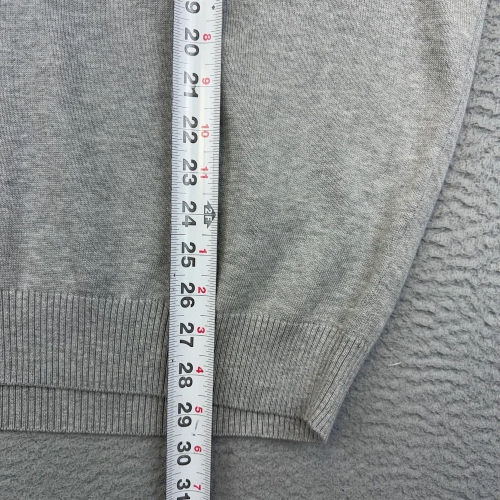 Jos A Bank Sweater Vest Mens XL Light Gray Heather Pima Cotton V Neck Knit